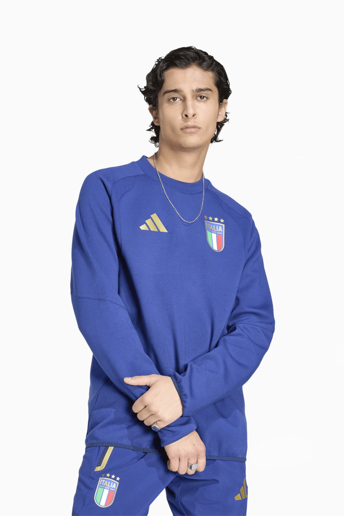 Bluza Reprezentacji Włoch adidas 2026 Tiro Travel - Niebieski