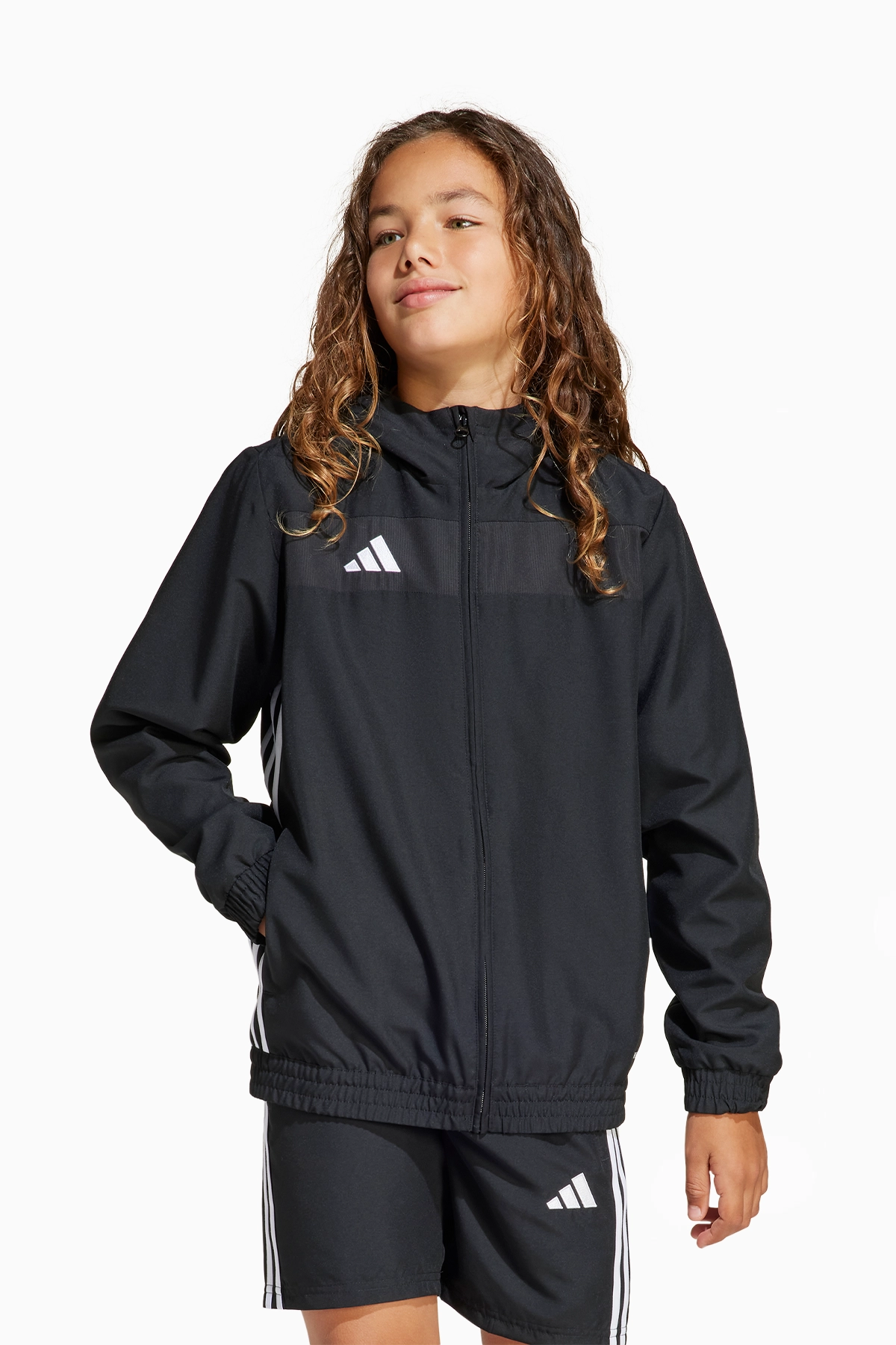 Bluza z kapturem adidas Tiro 25 Essentials Woven Junior - Czarny