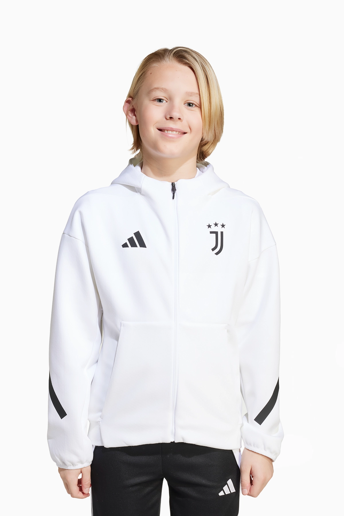 Bluza z kapturem adidas Juventus FC 25/26 Anthem Junior - Biały