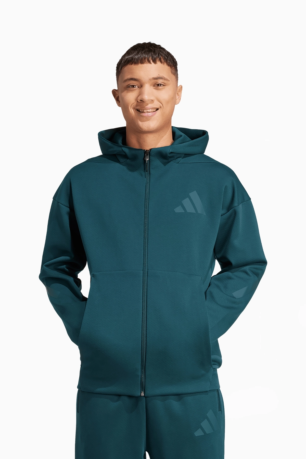 Bluza z kapturem adidas Z.N.E. Full-Zip - Zielony