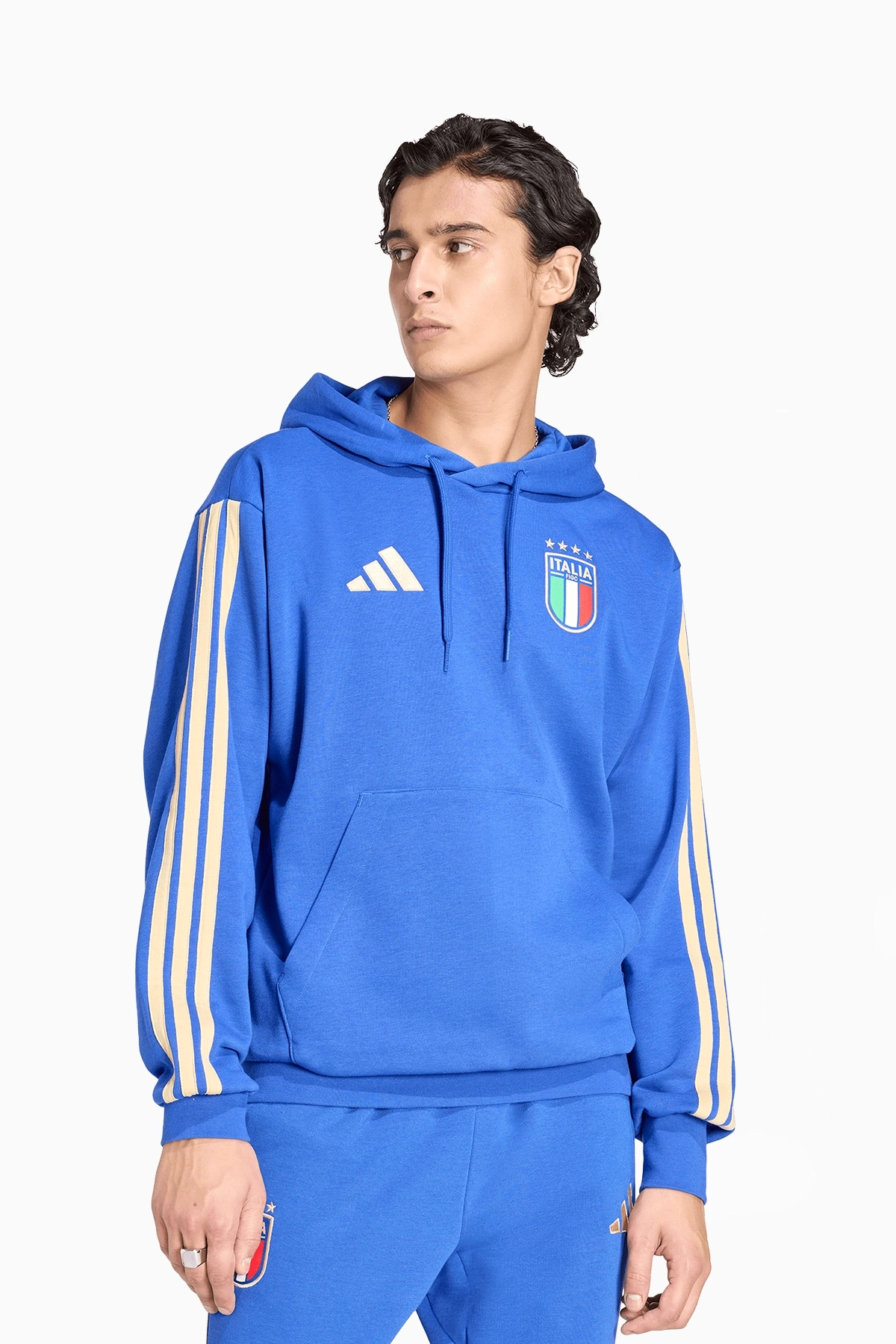 Bluza z kapturem Reprezentacji Włoch adidas 2026 DNA - Niebieski