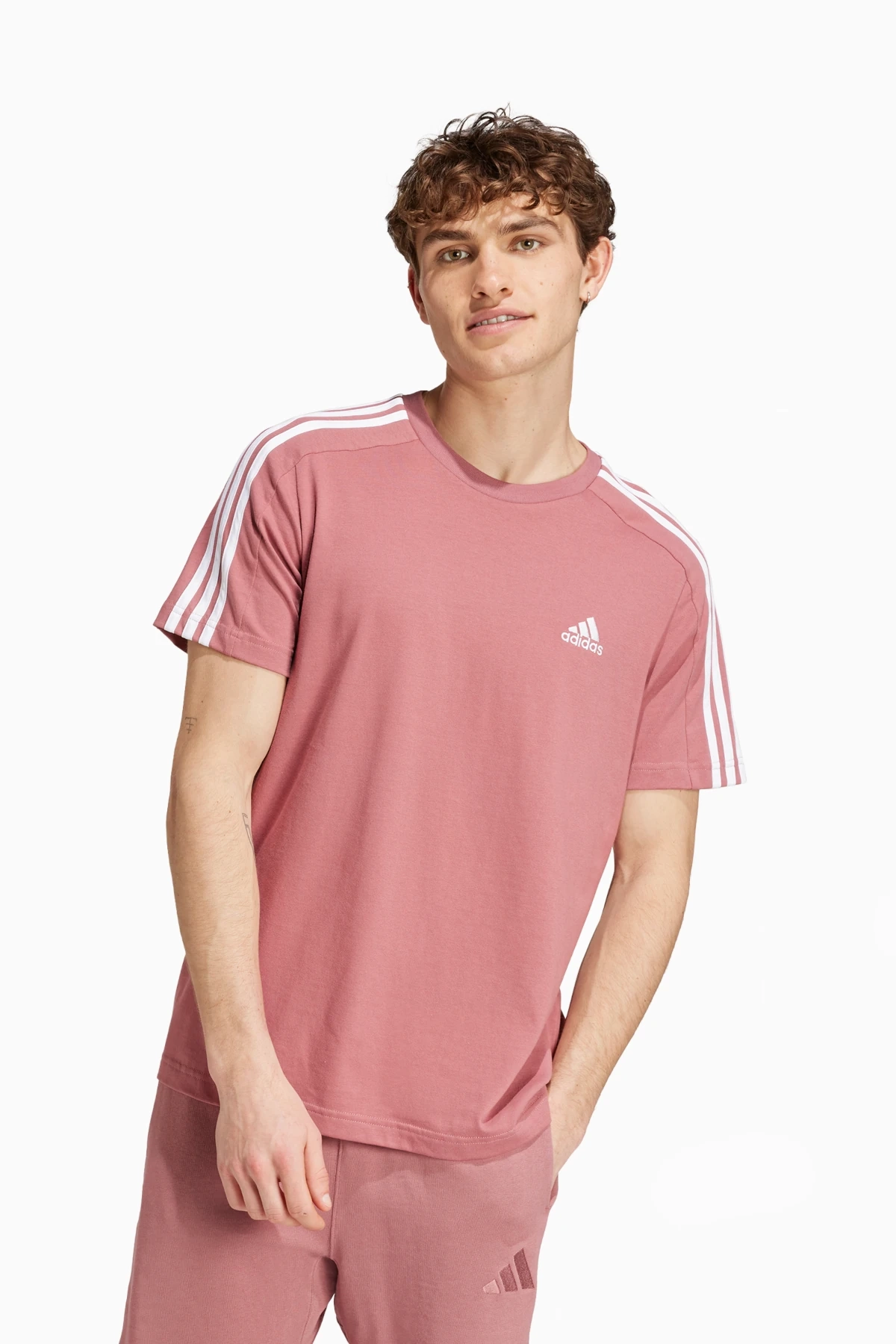 Koszulka adidas Essentials Single 3S Tee - Różowy