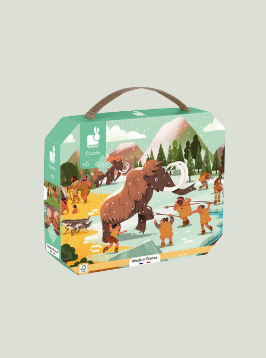 Puzzle panoramiczne w walizce Prehistoria 100 elementów 6+ JANOD