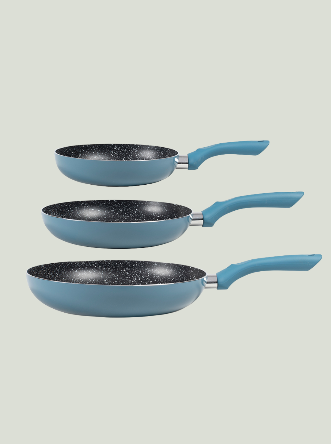 Zestaw 3 patelni z kamiennym wykończeniem Blue LIVOO