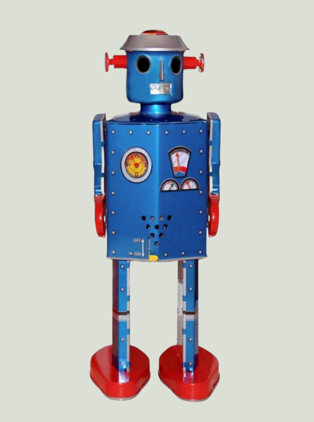 Saint John GIANT ATOMIC ROBOT (BLU) ROBOT Vintage blaszana zabawka