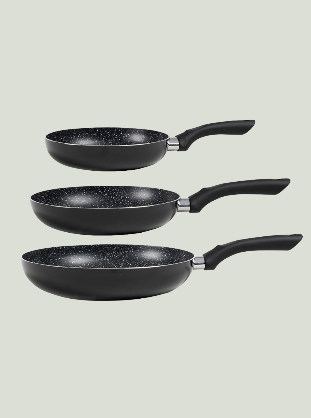 Zestaw 3 patelni z kamiennym wykończeniem Black LIVOO