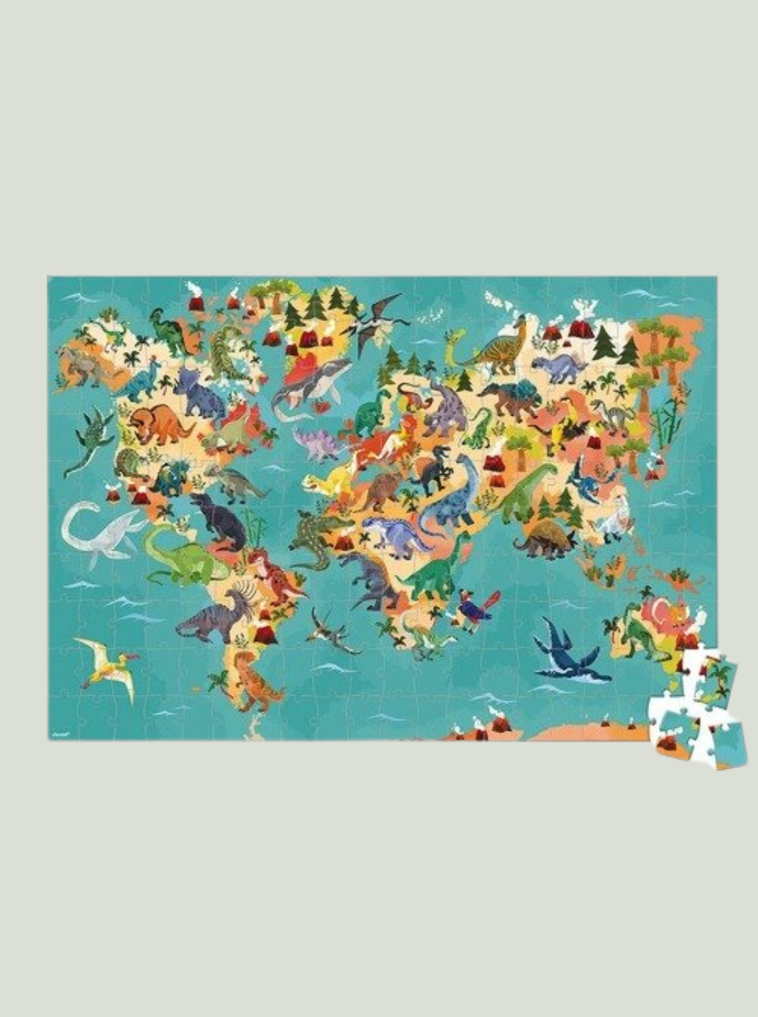 Puzzle edukacyjne z figurkami 3D Dinozaury 200 elementów 6+, Janod