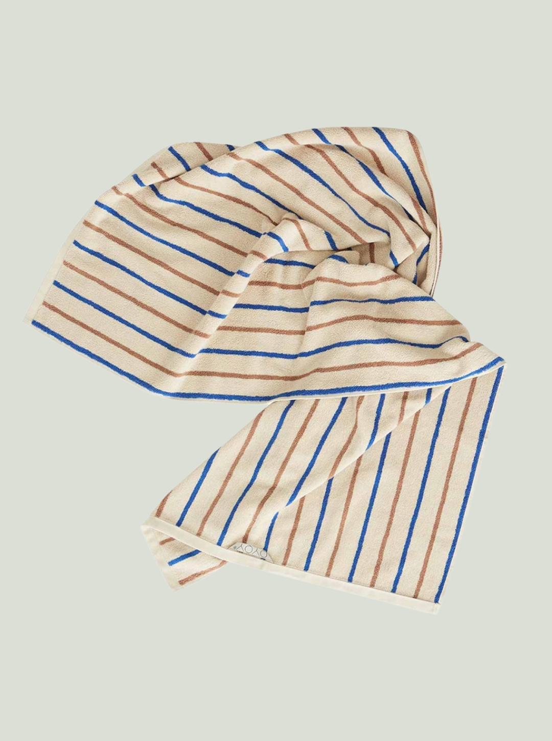 Ręcznik Raita Caramel / Optic Blue - 150x100 cm OYOY Living