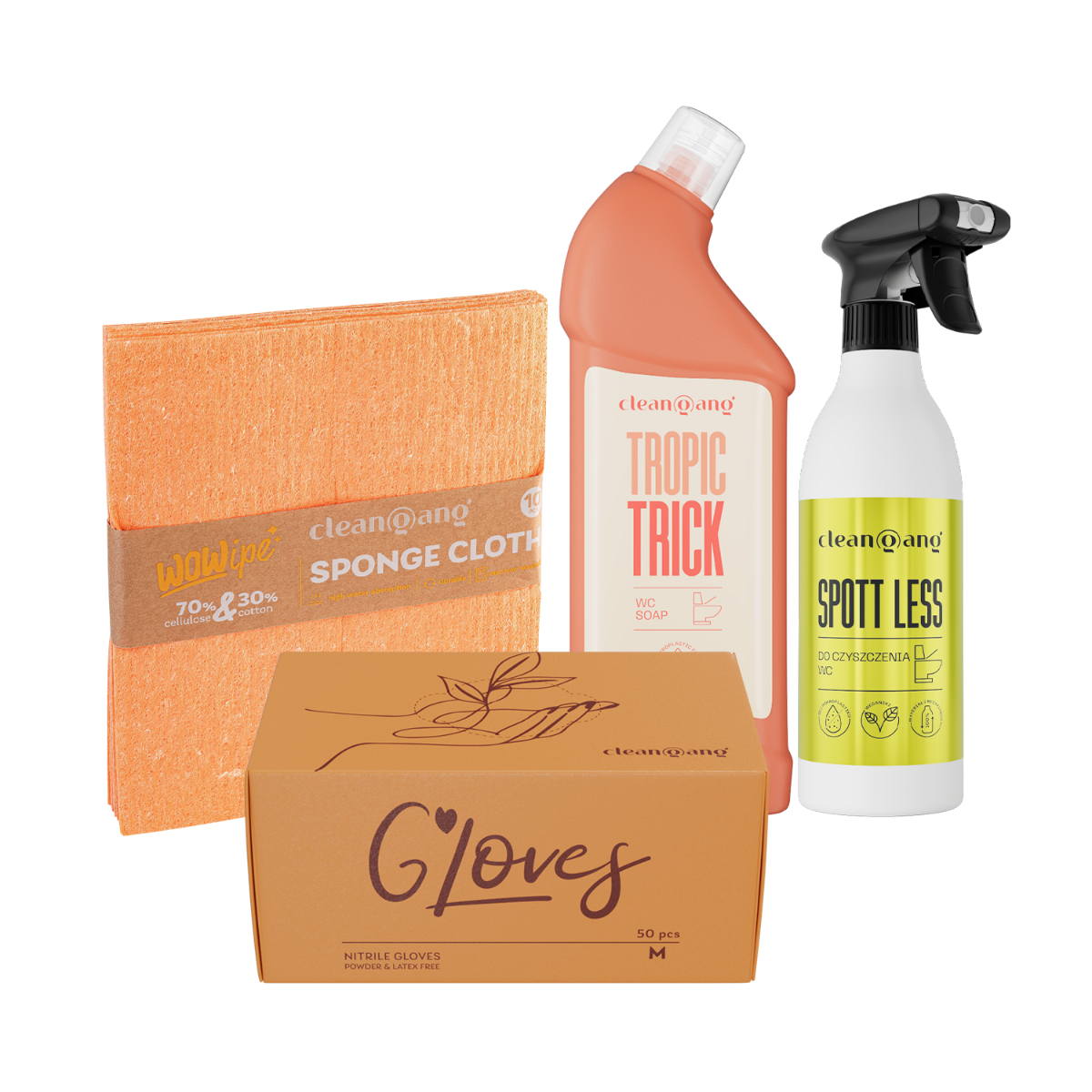 brzoskwiniowy zestaw do czyszczenia WC