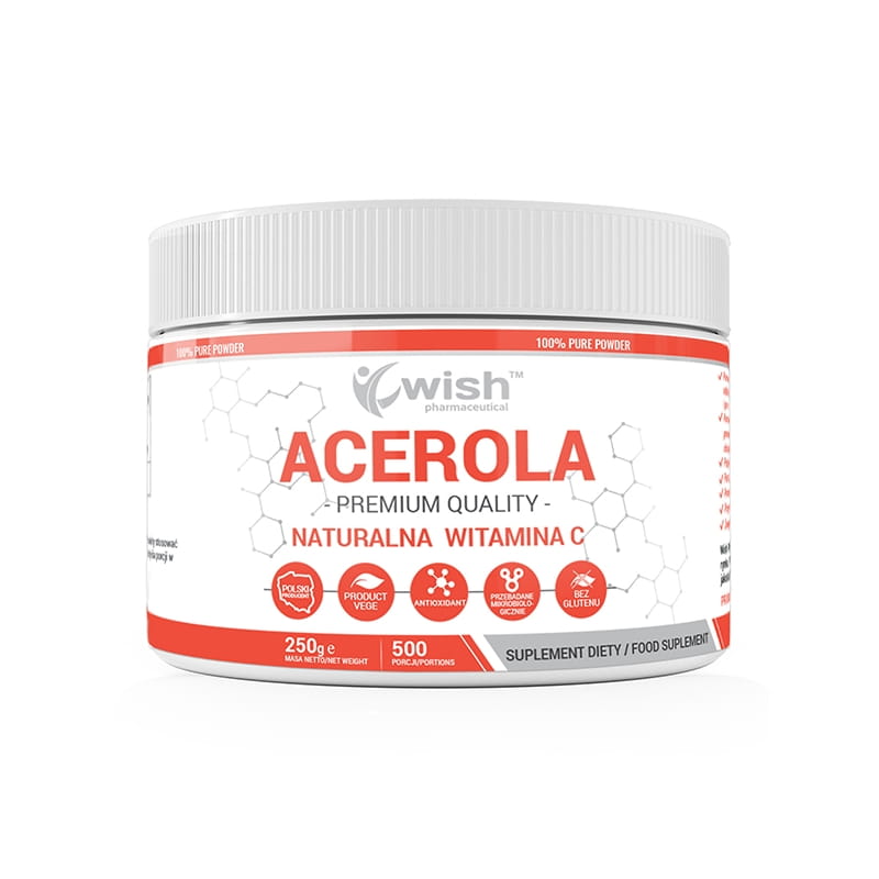 Acerola Naturalna Witamina C w proszku 100% 250g Wish