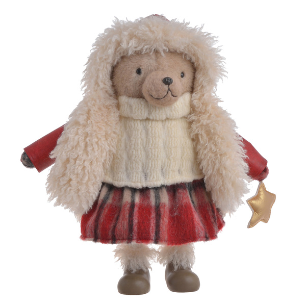 Miś ONA stojący pluszowy czerwony 38cm