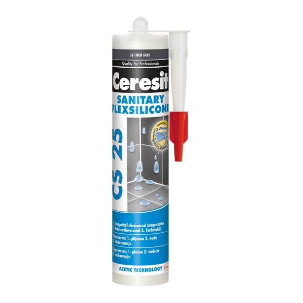 Silikon sanitarny CS 25 Ceresit 280ml Iron Gray