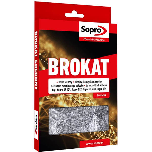 Brokat do fug Srebrny 100g Sopro