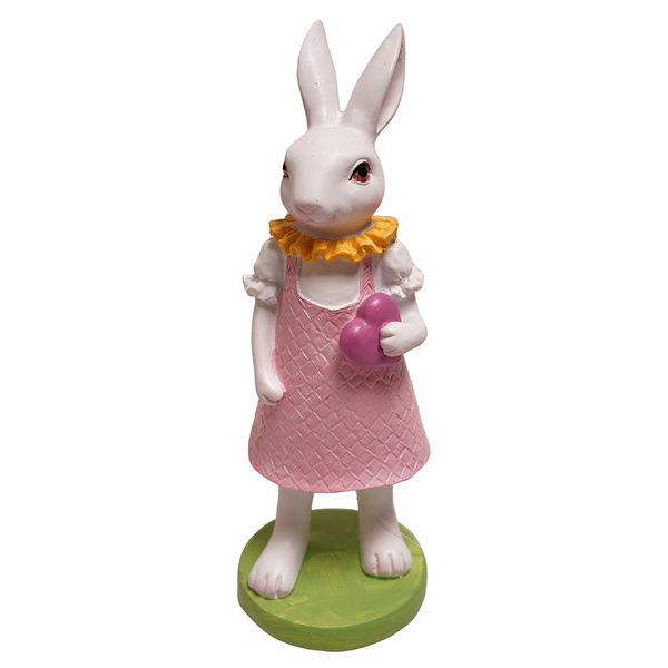 Figurka Zając w różowej sukience 20x7,5cm