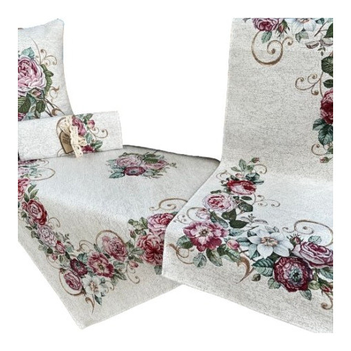 Obrus na stół piwonie 100x100cm Chenille