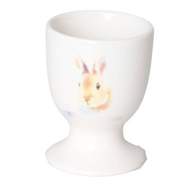 Kieliszek na jajko biały z królikiem 6cm