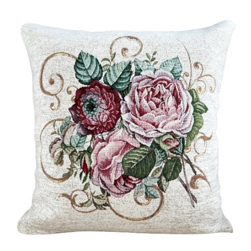 Poszewka na poduszkę Piwonie 40x40cm Chenille
