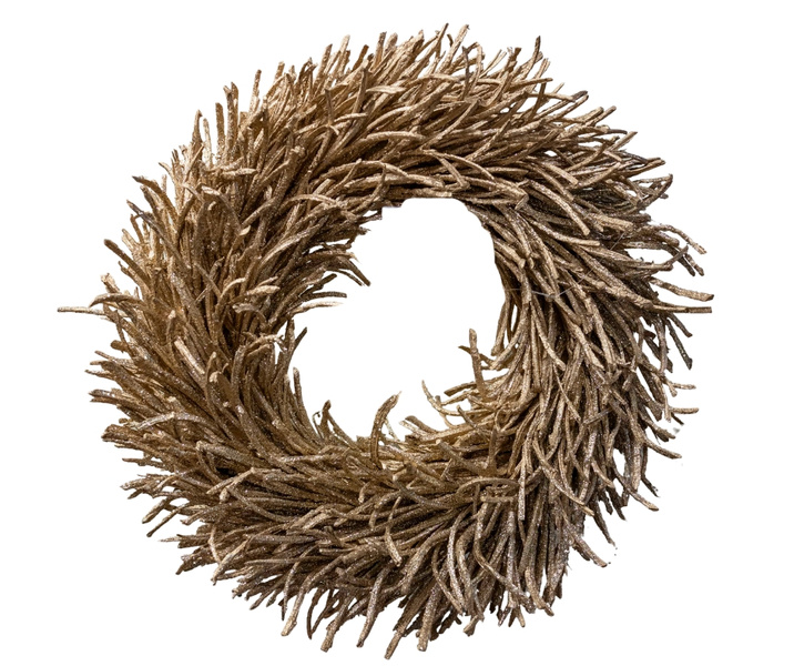 Wianek ze złotych patyków 48cm