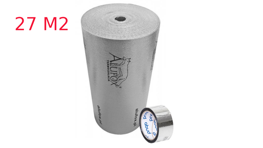 ALUFOX FOLIA TERMOIZOLACYJNA 27M2+1X TAŚMA GRATIS