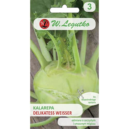 1 szt, Kohlrabi Delikatess weisser Legutko - Samen: Ilość w opakowaniu: 2 g