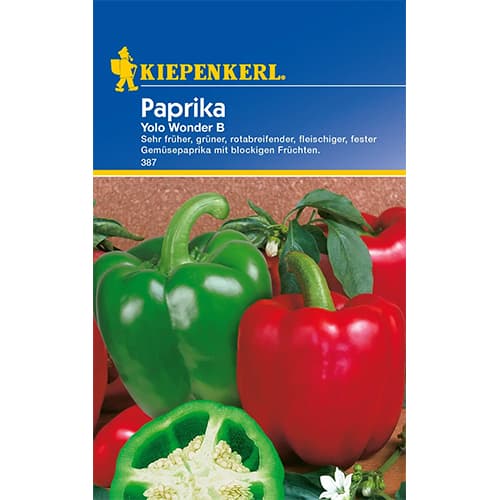 1 szt, Paprika Yolo Wonder B - Samen: Ilość w opakowaniu: 1 Stück