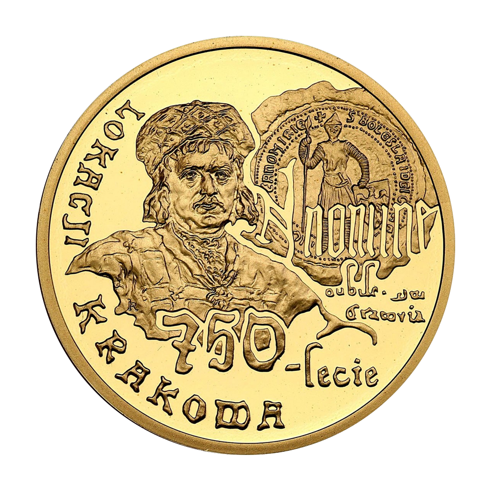 Złota moneta 200 zł 750-lecie lokacji Krakowa 2007 - wysyłka 24 h! - Mennica Skarbowa