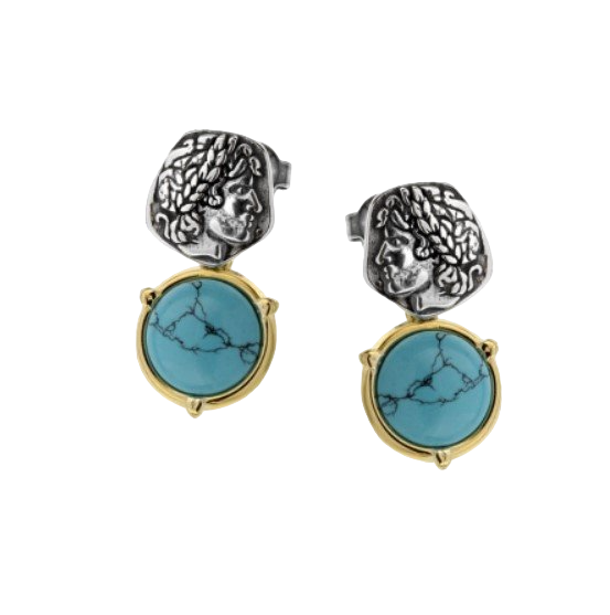 Kolczyki srebrne pozłacane z turkusem - wysyłka 24 h! - Mennica Skarbowa