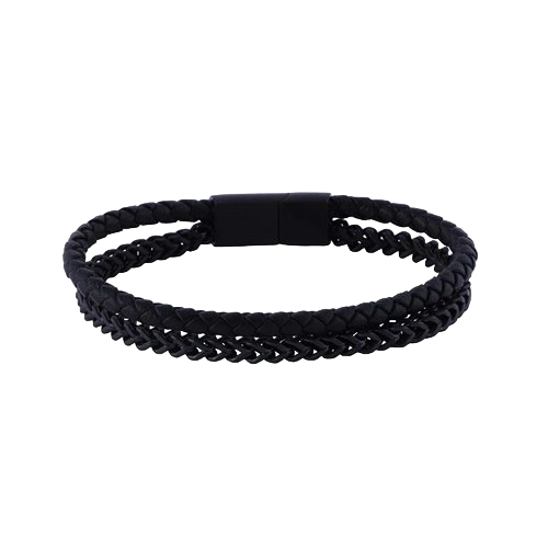 Bransoletka męska stal i skóra - wysyłka 24 h! - Mennica Skarbowa