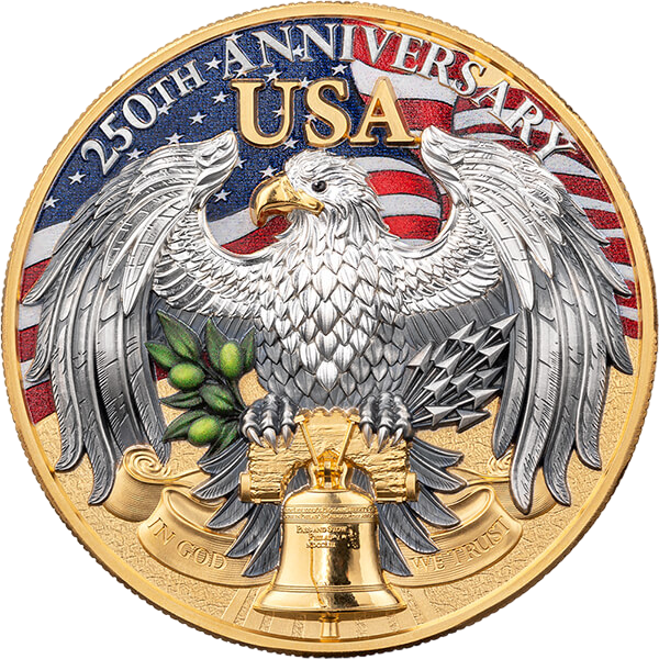 Srebrna moneta W jedności siła: 250 lat niepodległości USA 2 uncje 2025 - wysyłka 24 h! - Mennica Skarbowa