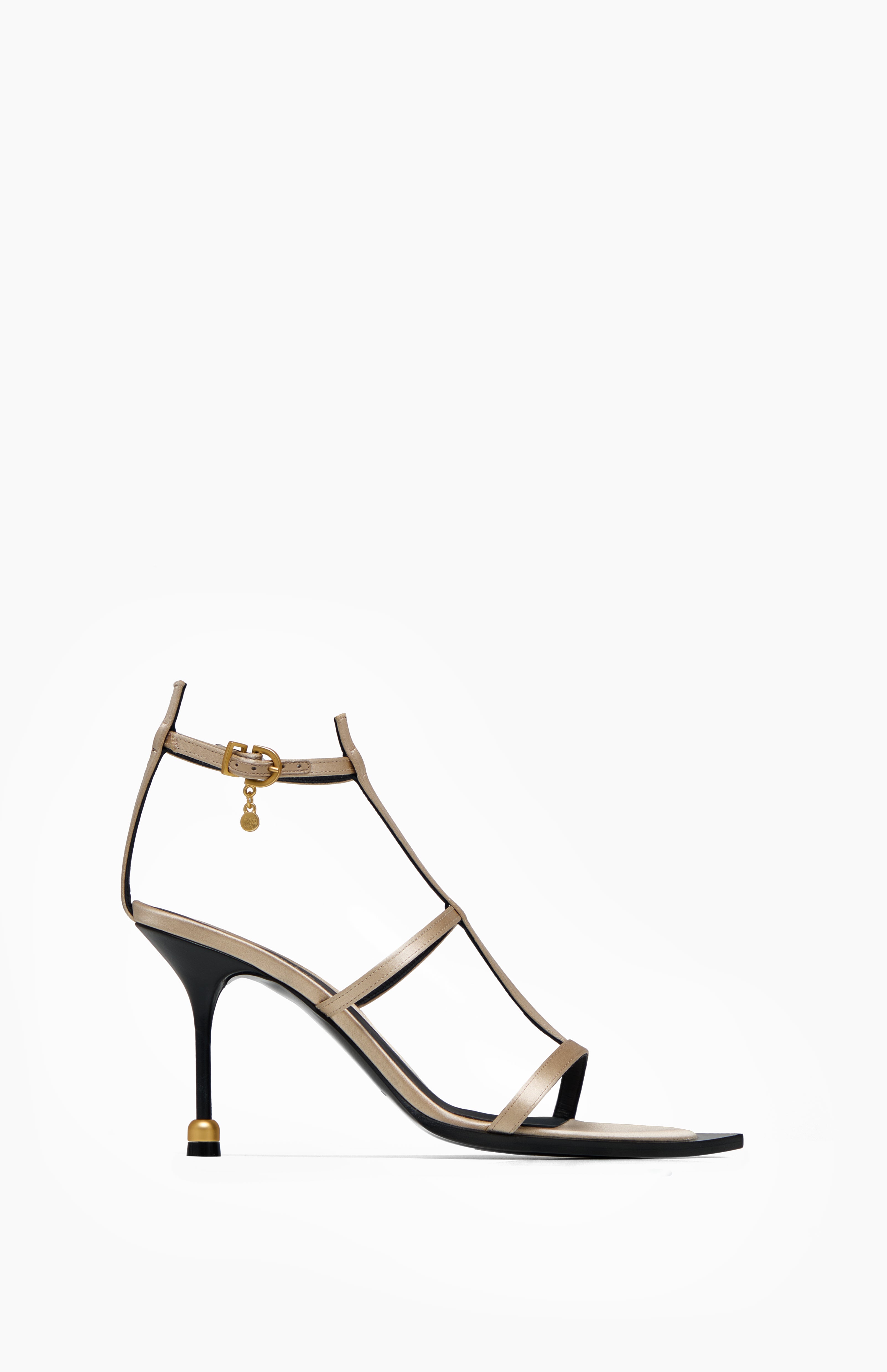 Sandały na obcasie HOLLY CHIFFON IVORY 37 - Vanda Novak