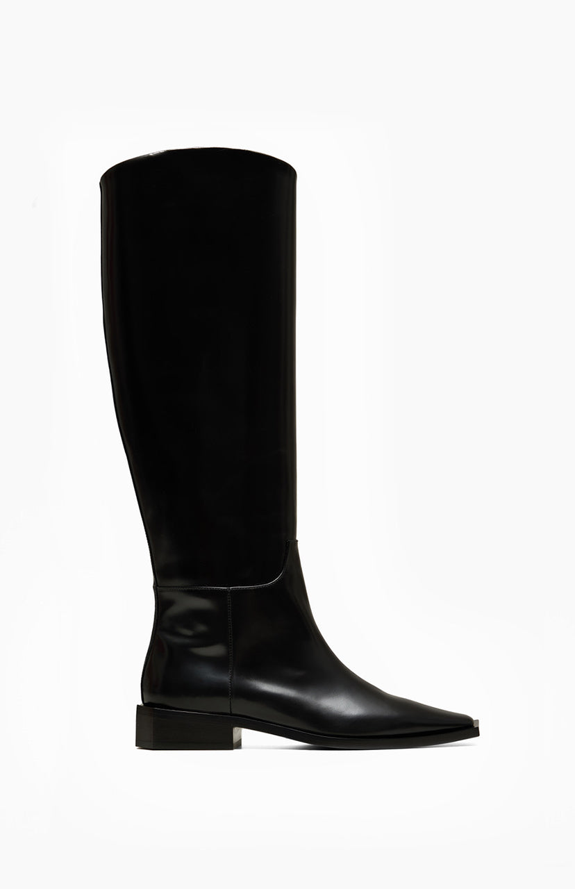 Skórzane kozaki damskie GISELLE CRISTAL BLACK 40 - Vanda Novak