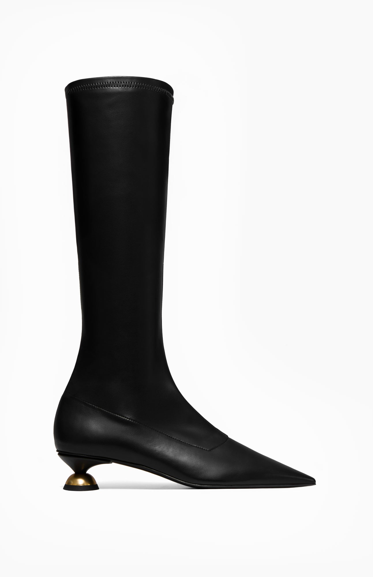 Skórzane kozaki damskie ILARY DEEP BLACK 35 - Vanda Novak