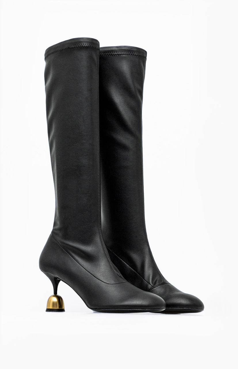 Skórzane kozaki damskie MEGHAN DEEP BLACK 42 - Vanda Novak