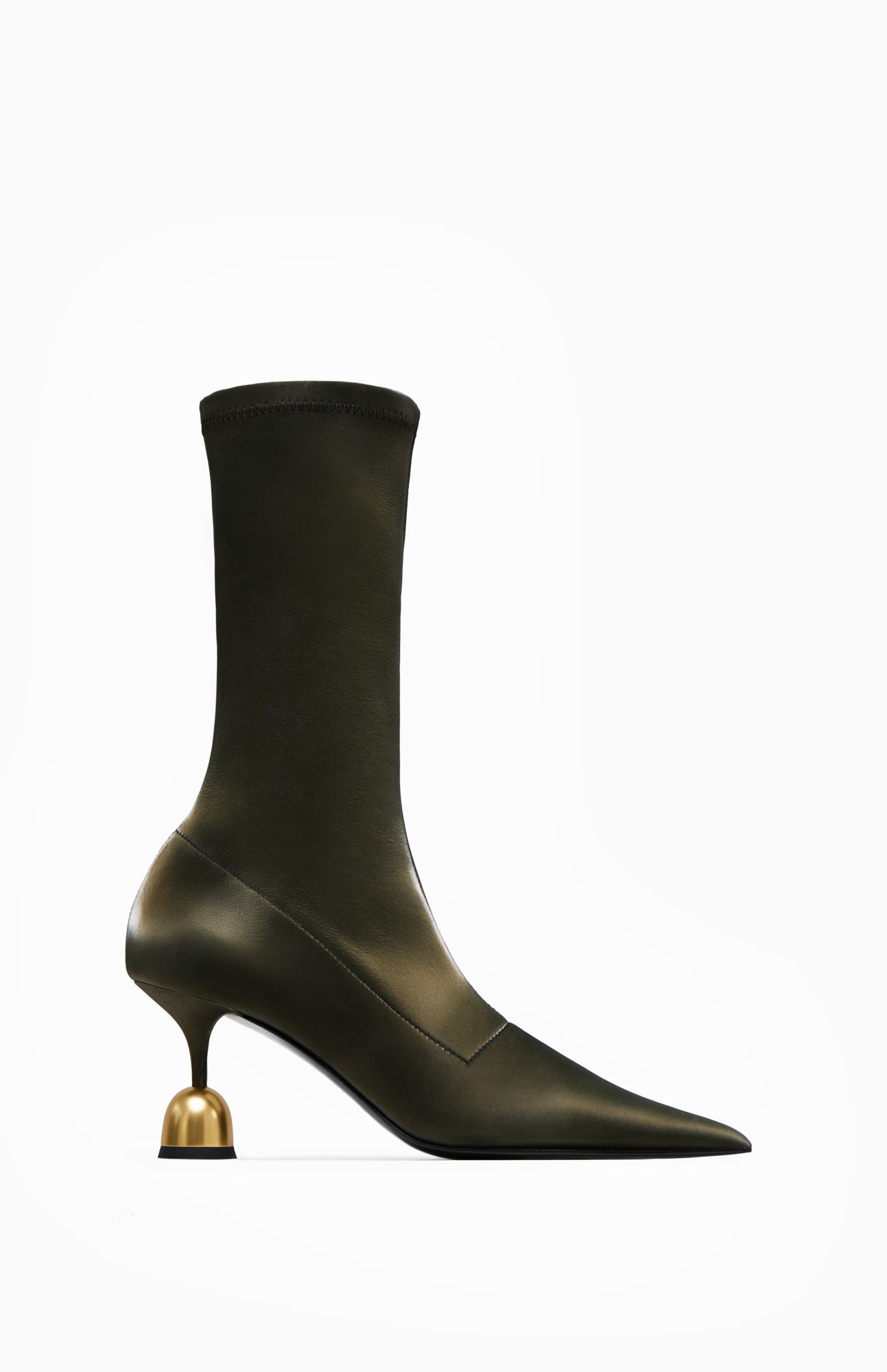 Skórzane botki damskie PENELOPE OLIVINE GREEN 39 - Vanda Novak