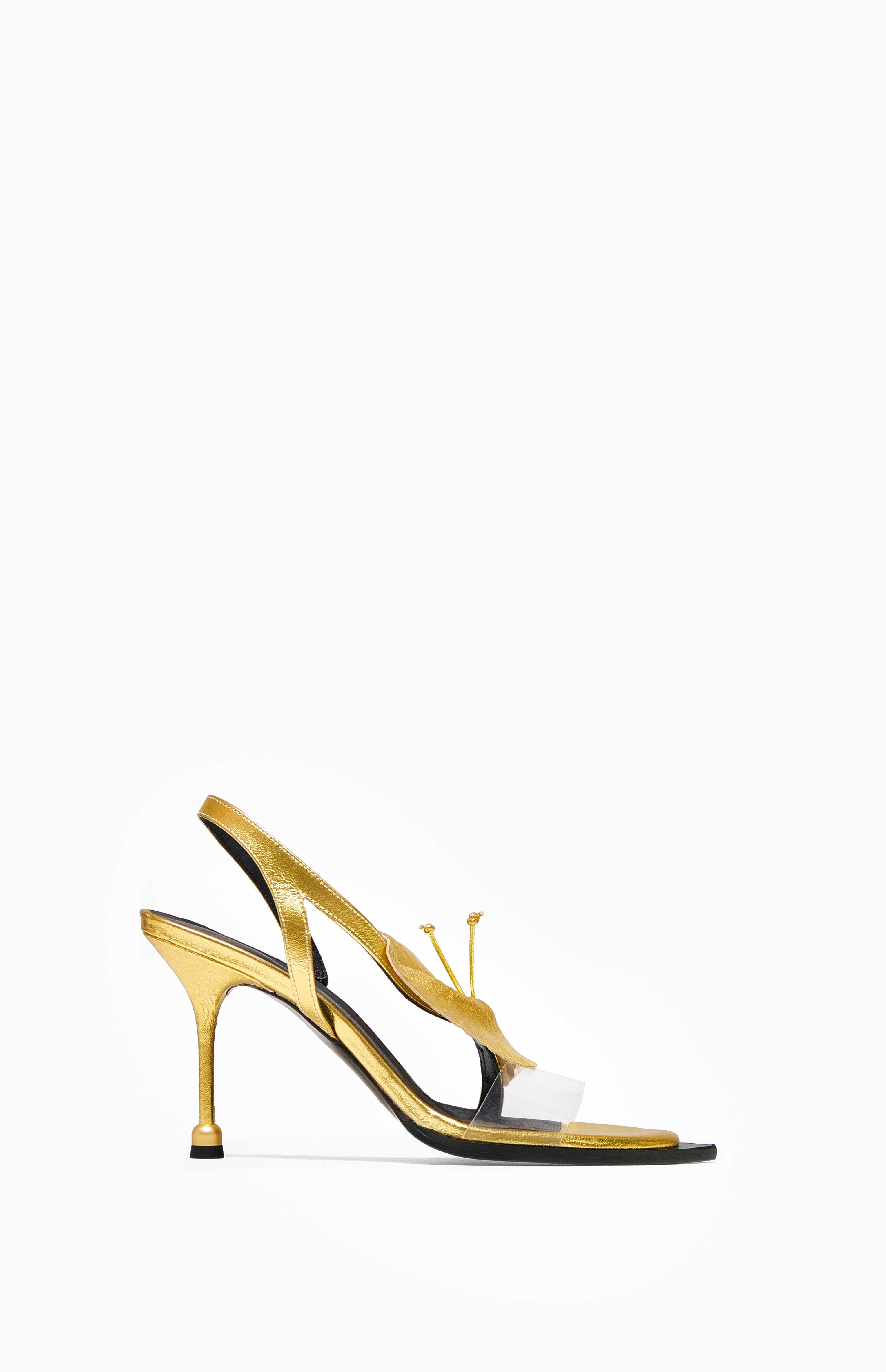 Sandały na obcasie GLORIA HONEY GOLD 38 - Vanda Novak