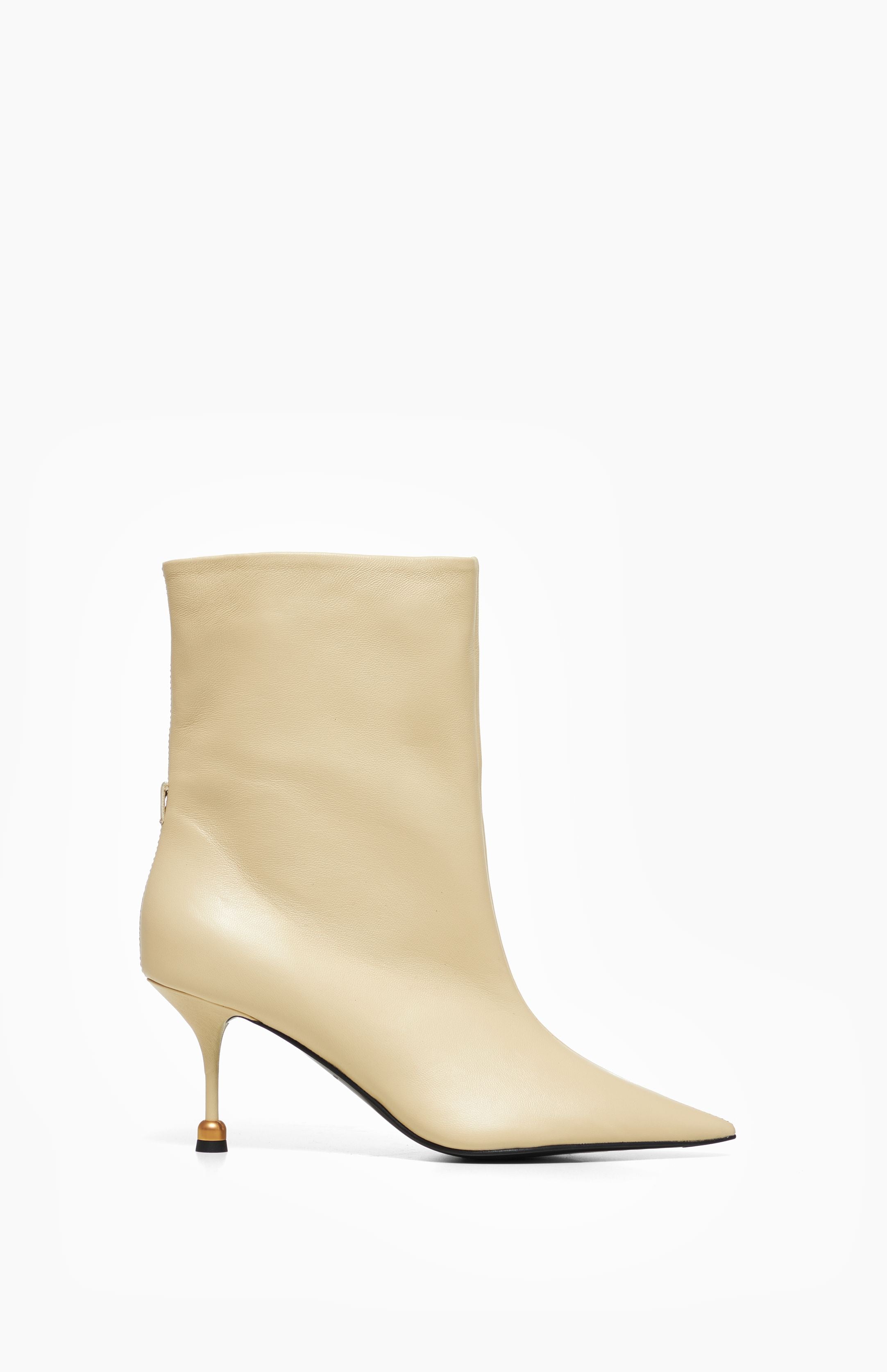 Skórzane botki damskie ELENA IVORY 41 - Vanda Novak