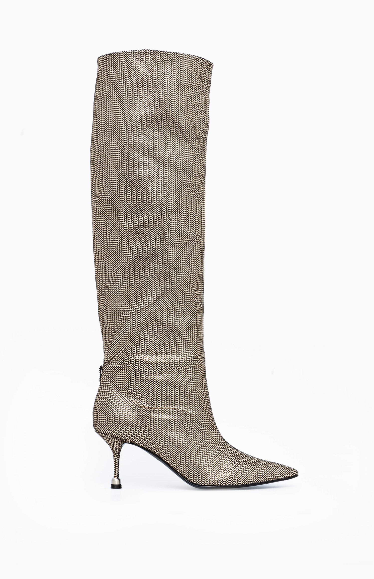 Skórzane kozaki damskie KAJA TRICOT GLAM 35 - Vanda Novak