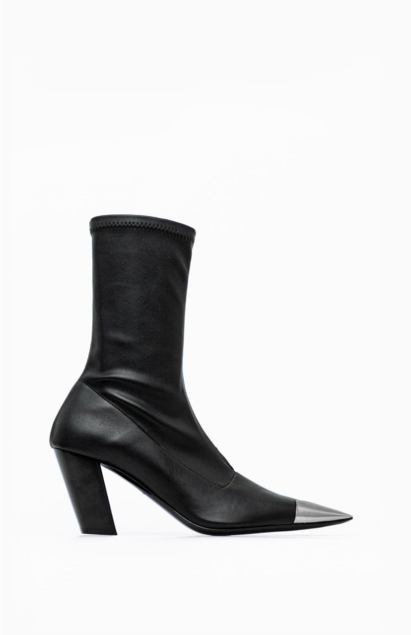 Skórzane botki damskie LUCREZIA DEEP BLACK 38 - Vanda Novak