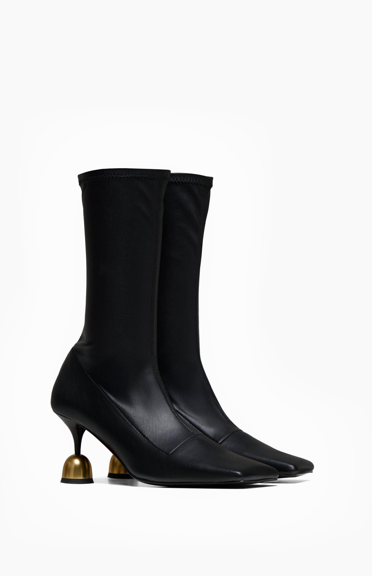 Czółenka na obcasie Skórzane botki damskie AMIRA DEEP BLACK 38 - Vanda Novak