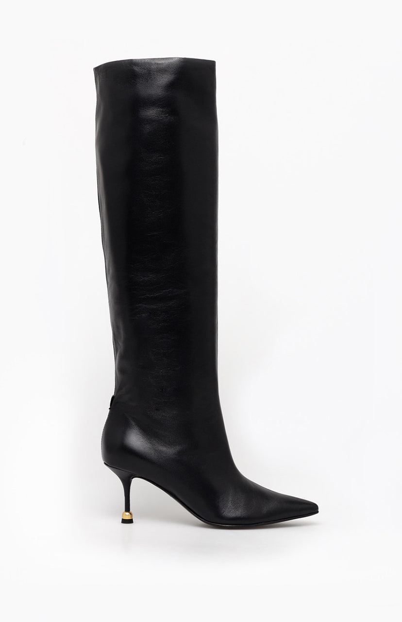 Skórzane kozaki damskie KAJA DEEP BLACK 37 - Vanda Novak