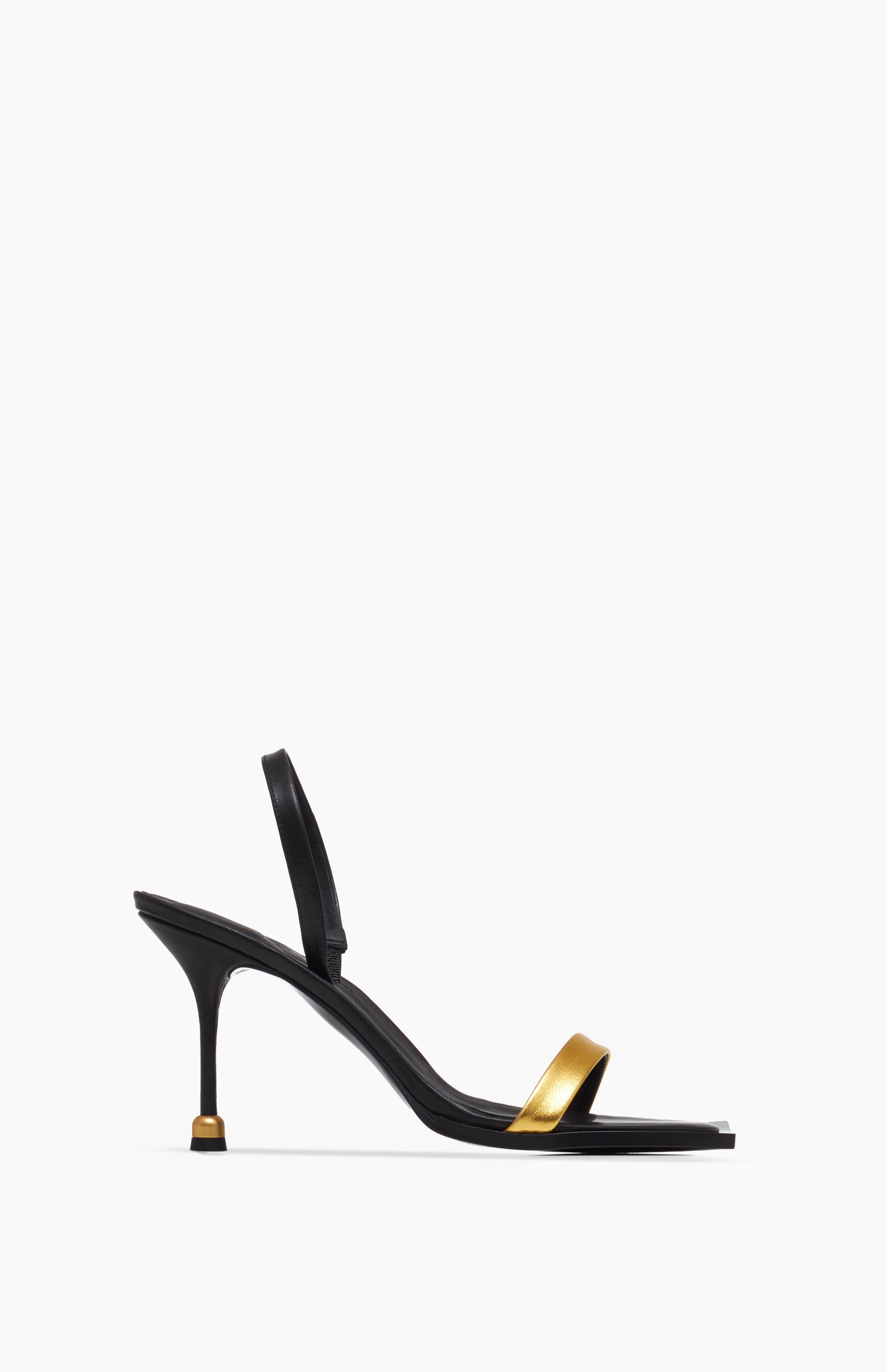 Sandały na obcasie CHARLOTTE HONEY GOLD 38 - Vanda Novak