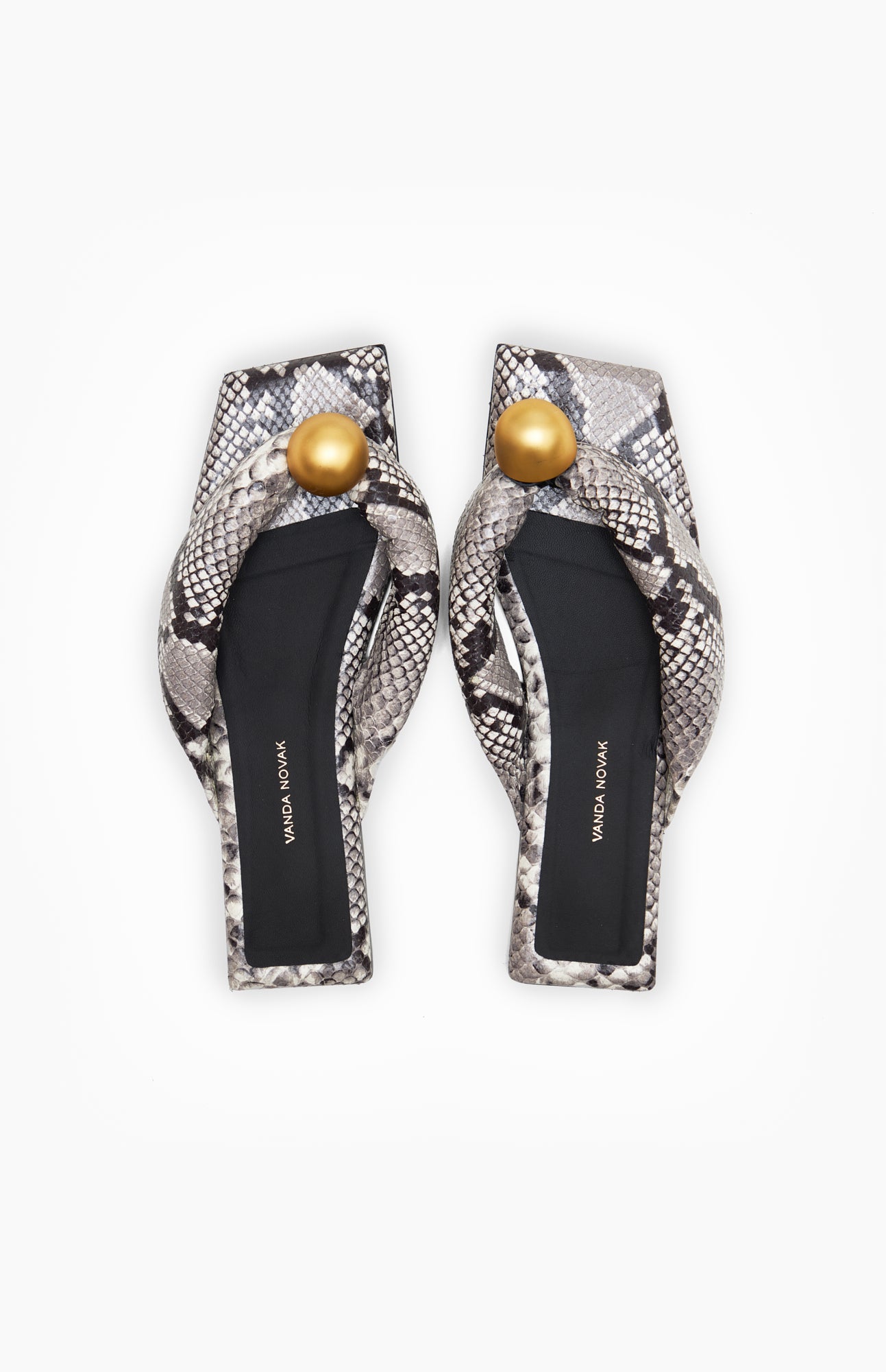 Klapki damskie FLORENCE GRAY PYTHON 37 - Vanda Novak