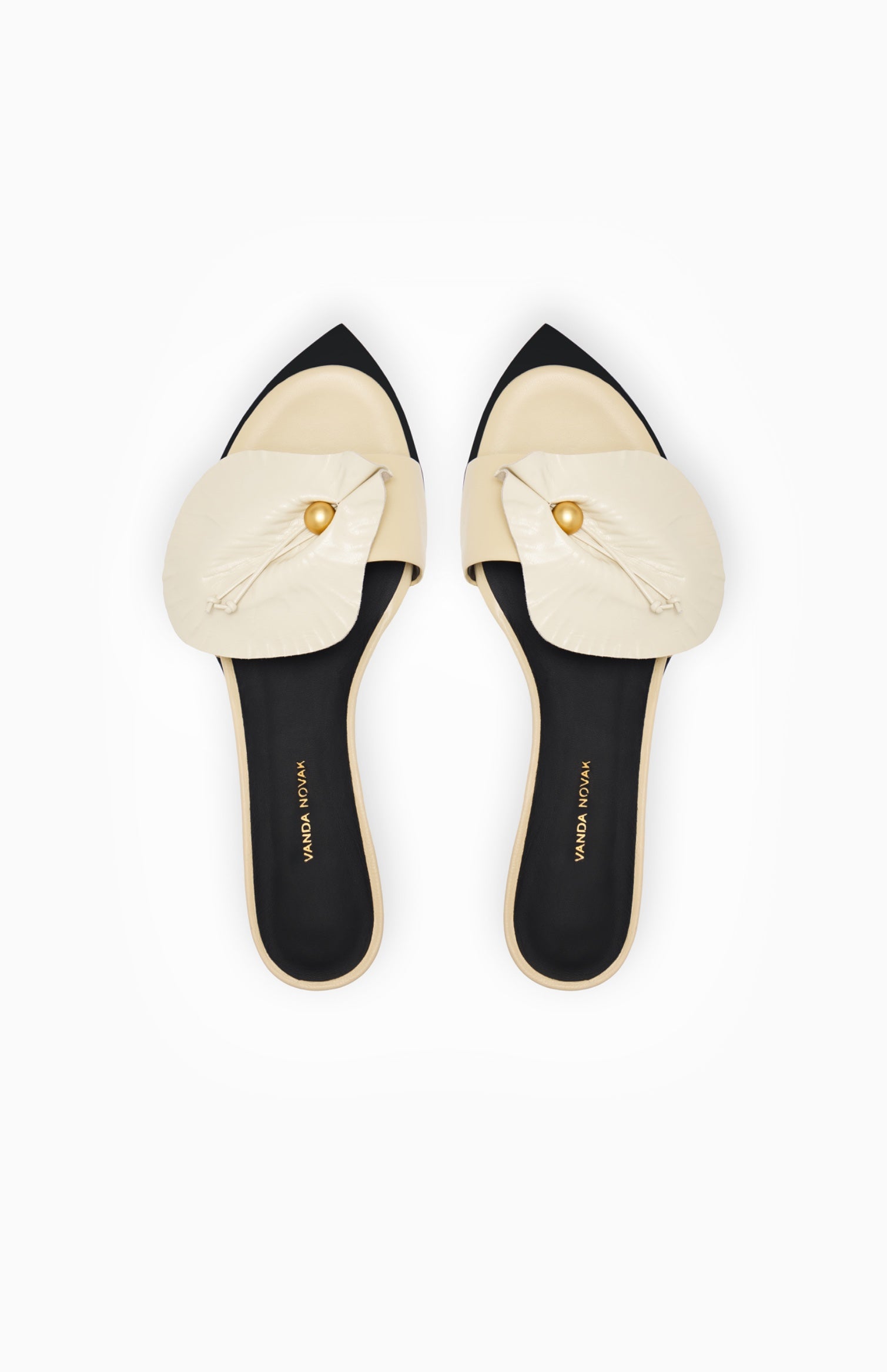 Klapki na obcasie AZALIA IVORY 35 - Vanda Novak