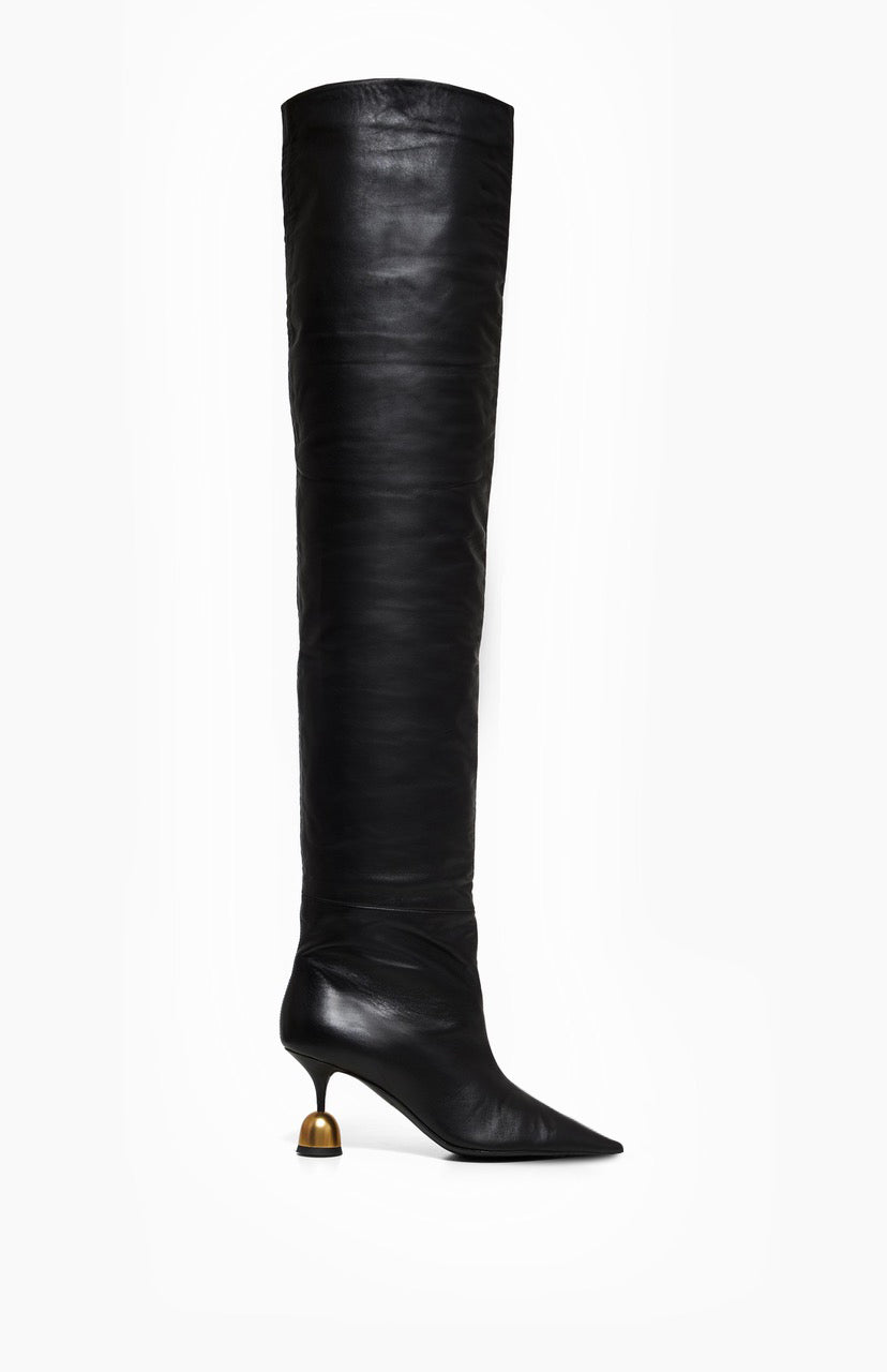 Skórzane kozaki damskie NICOLE DEEP BLACK 41 - Vanda Novak