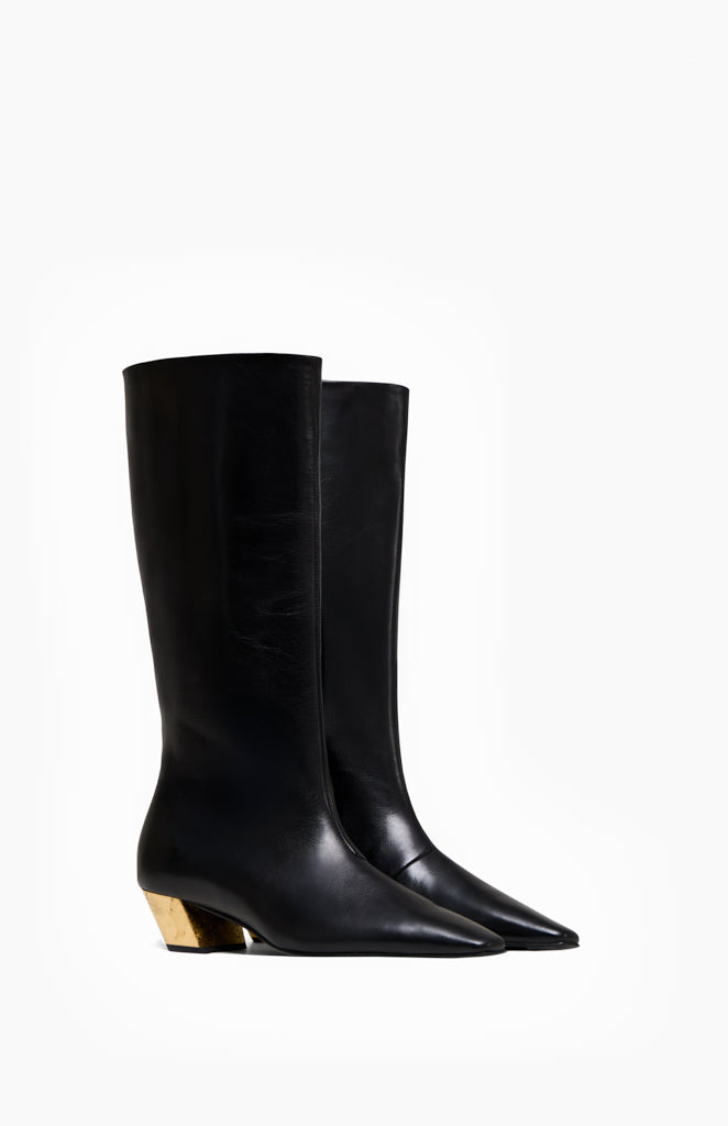 Skórzane kozaki damskie DYLAN DEEP BLACK 36 - Vanda Novak