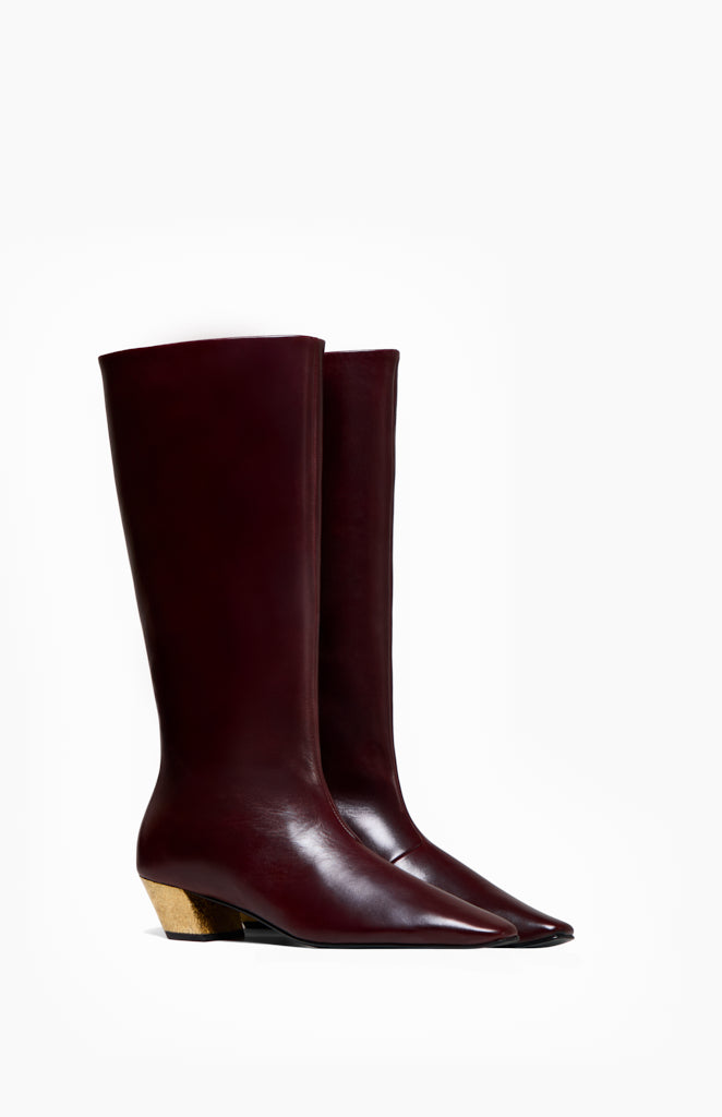 Skórzane kozaki damskie DYLAN ROYAL BURGUNDY 38 - Vanda Novak