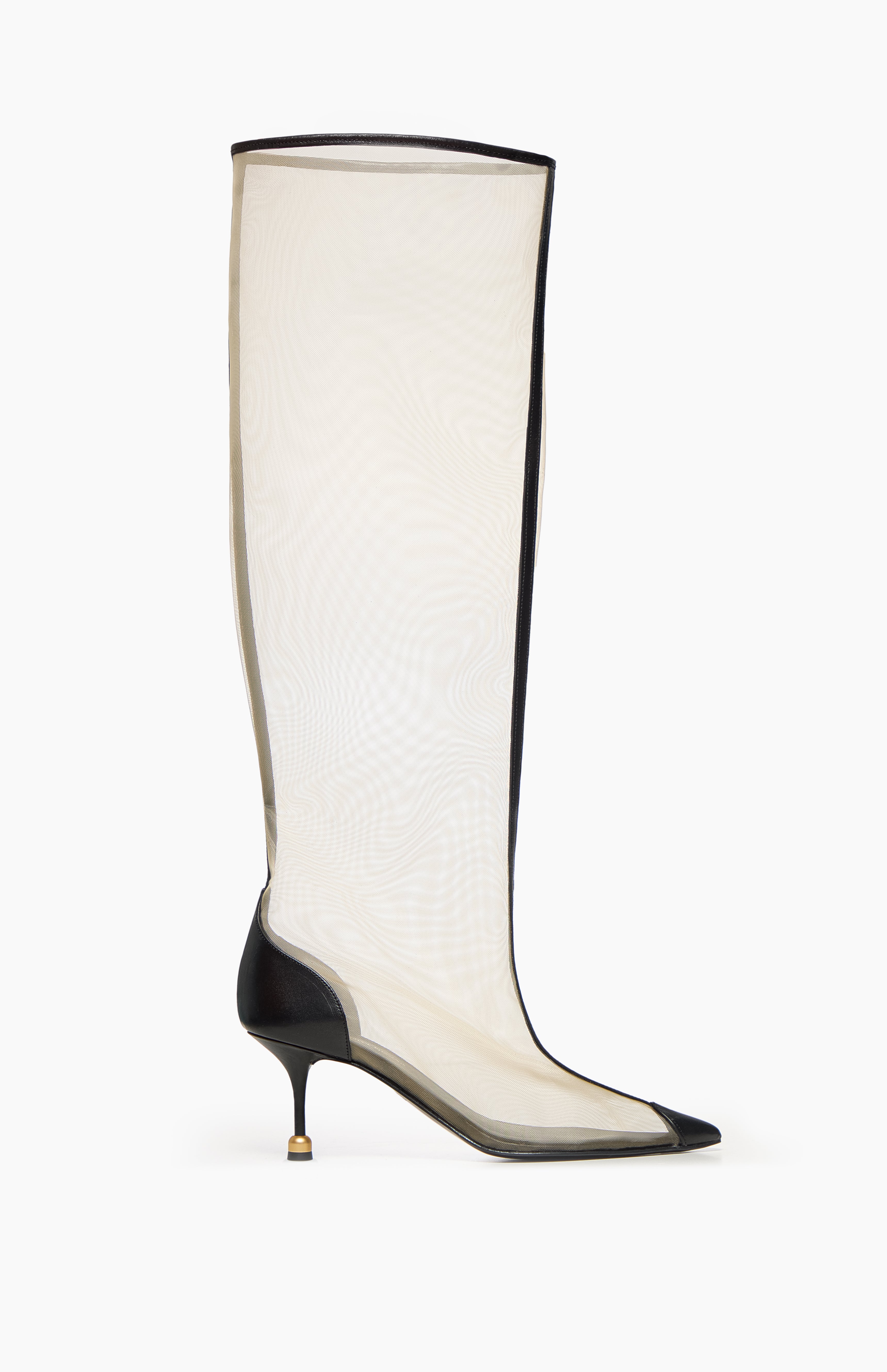 Skórzane kozaki damskie KAJA TRANSPARENT IVORY 42 - Vanda Novak