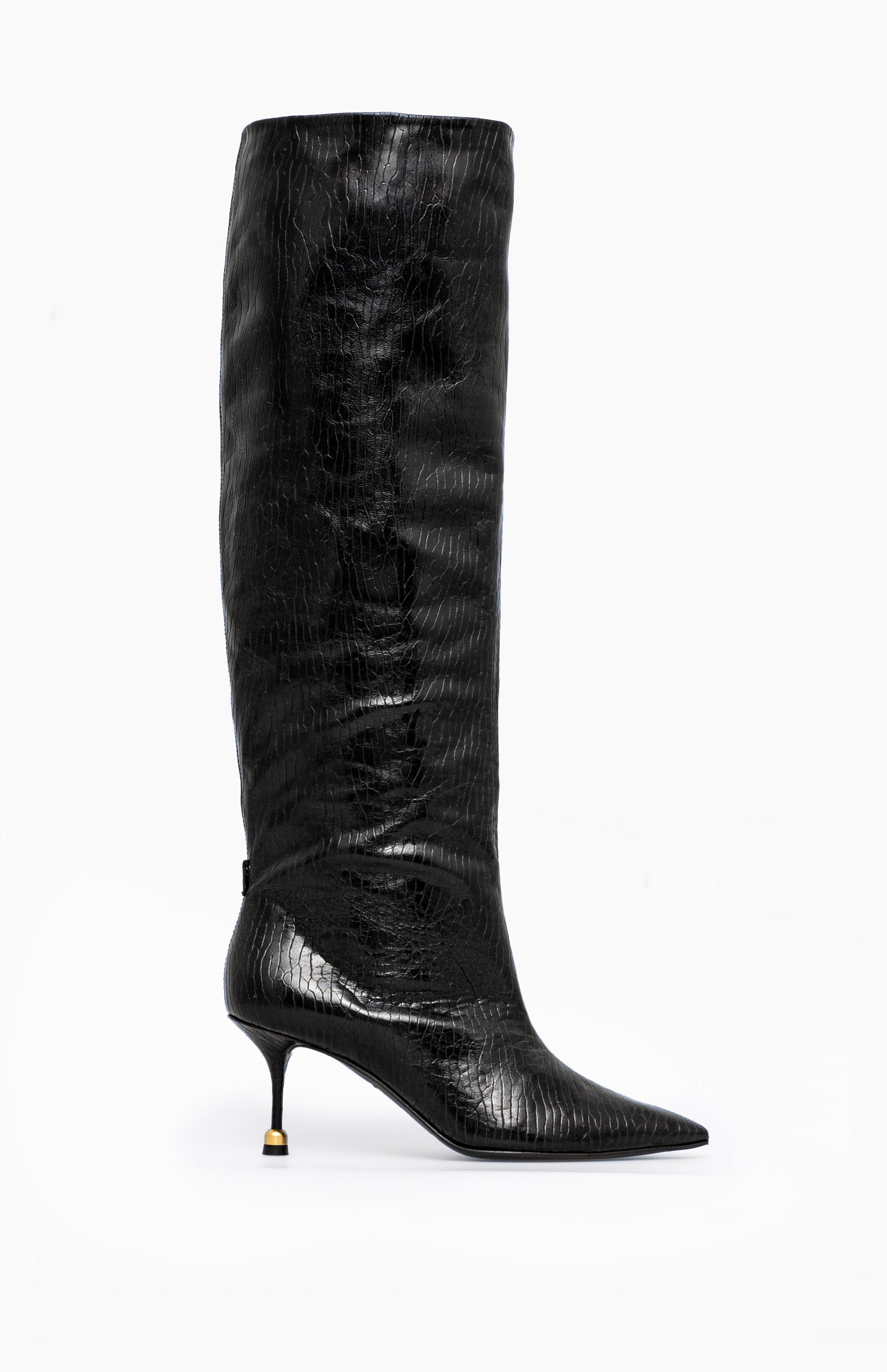 Skórzane kozaki damskie KAJA SHARK BLACK 38 - Vanda Novak