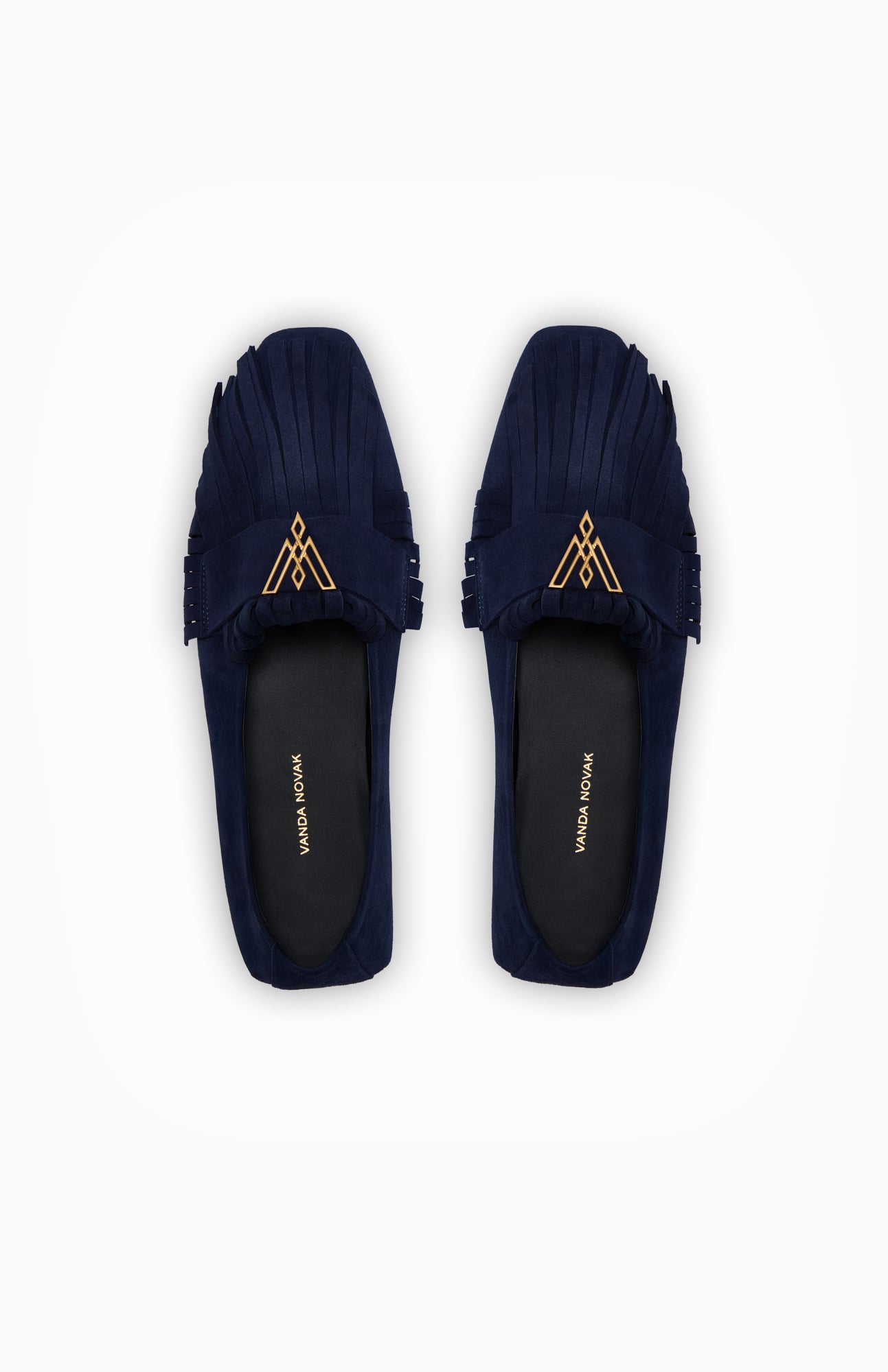 Zamszowe Loafersy FRINGES NIGHT SKY 36