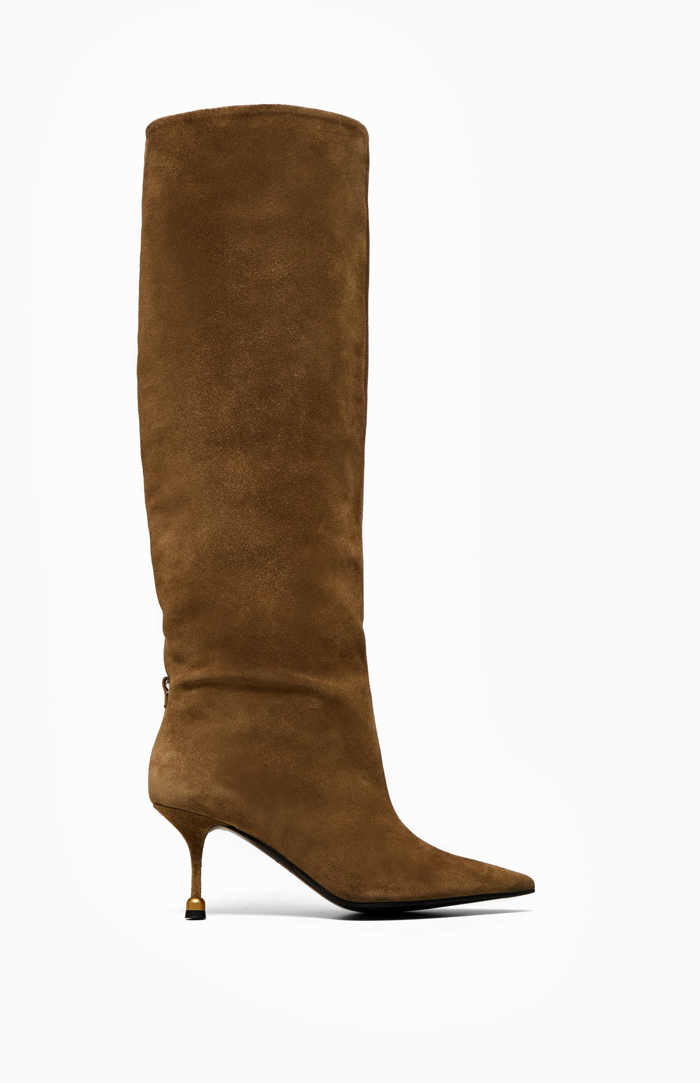 Skórzane kozaki damskie KAJA TRUFFLE CREAM 36 - Vanda Novak